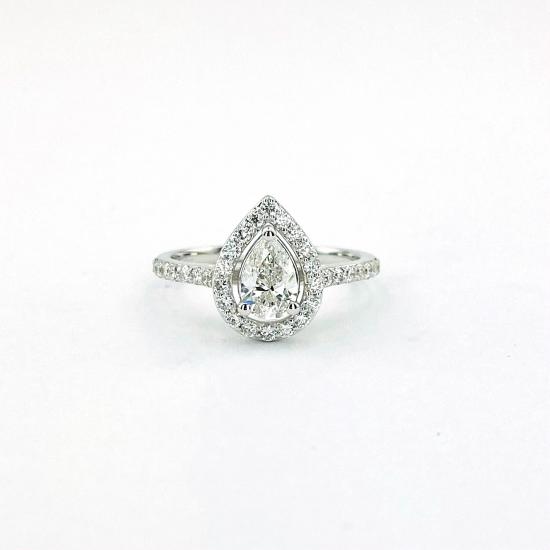 0,86 Ct Damla kesim tasarım yüzük