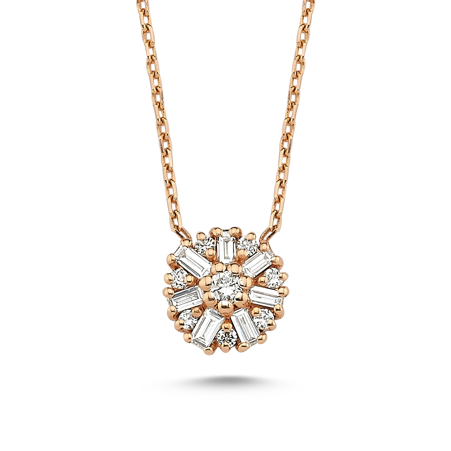 0,18 CT PIRLANTA BAGET TASARIM KOLYE